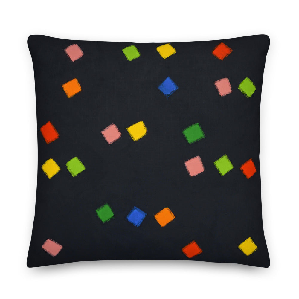 Brushstrokes on Black Pillow
